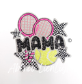Tennis Mama Checkered Star Sequin Patch - Large