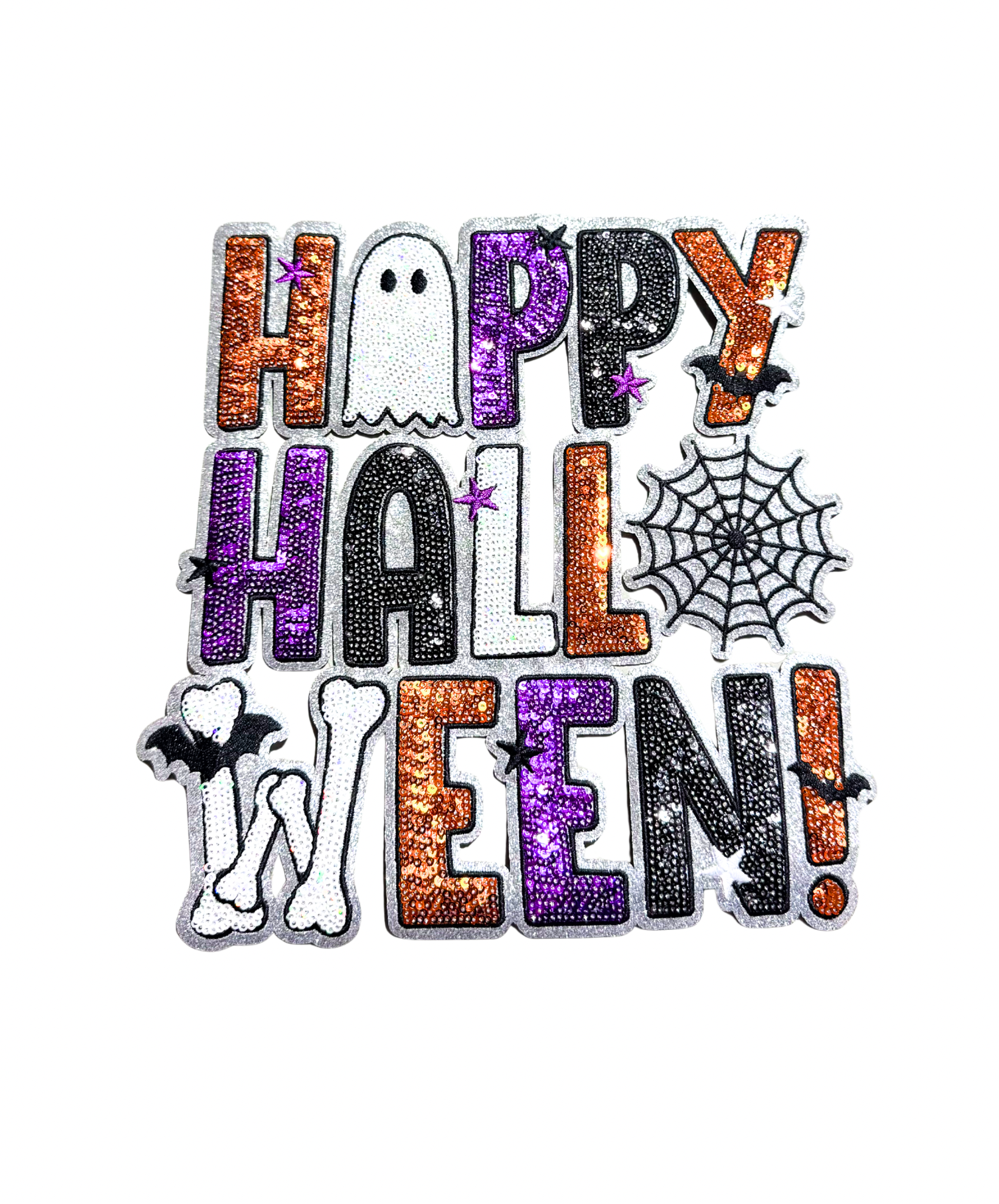 Happy Halloween Sequin Patch - Large