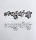 Cougars Mascot Script Sequin Patch - Large