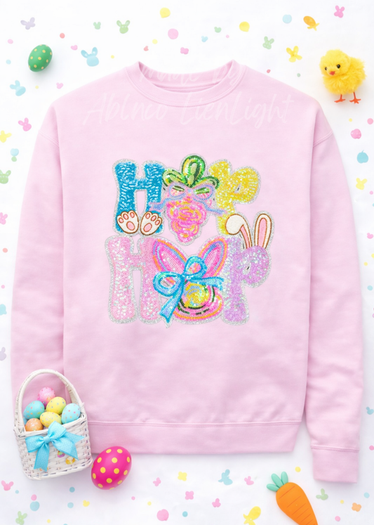 Hip Hop Easter Sequin Patch Sweatshirt