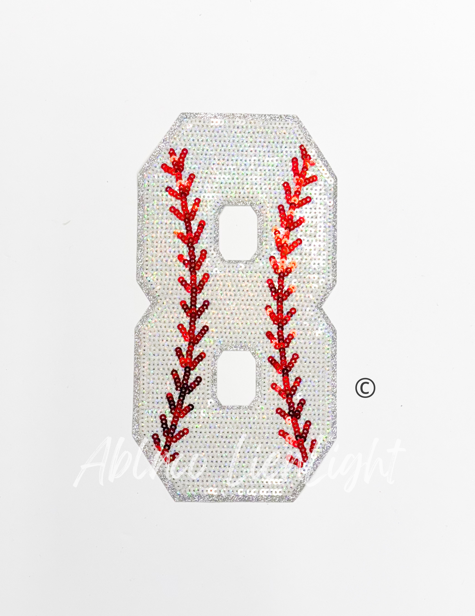 Baseball Numbers Sequin Patch - Large