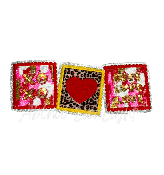 Postage Stamps Sequins Valentines Day Patch - Large