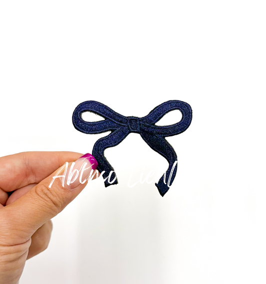 Navy Blue Dainty Bow Patch