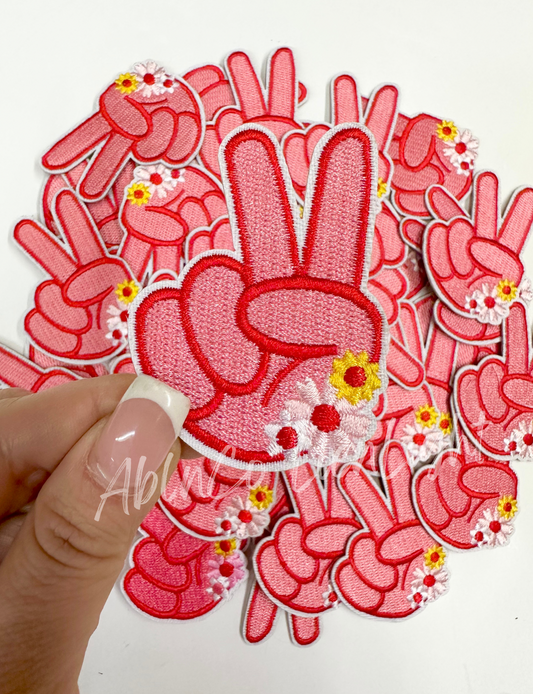 Peace Flower Fingers Embroidery Patch