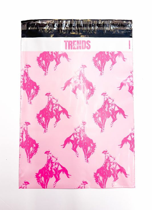 Pink Bronc Rider Poly Mailers