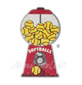 Softball Gumballs Embroidery Sequin Patch - Large