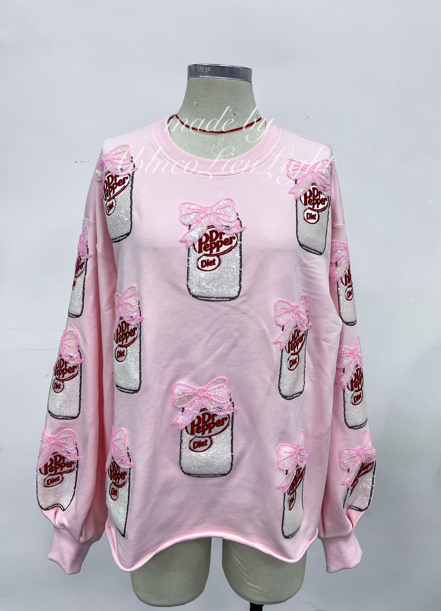 PreOrder Sparkles Sequins Diet Dr Pepper Bows Pink Sweatshirt