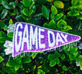 Purple Game Day Pennant Flag Sequin Patch - Large