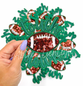 Green Touchdown Glitter ADHESIVE STICKER Patch