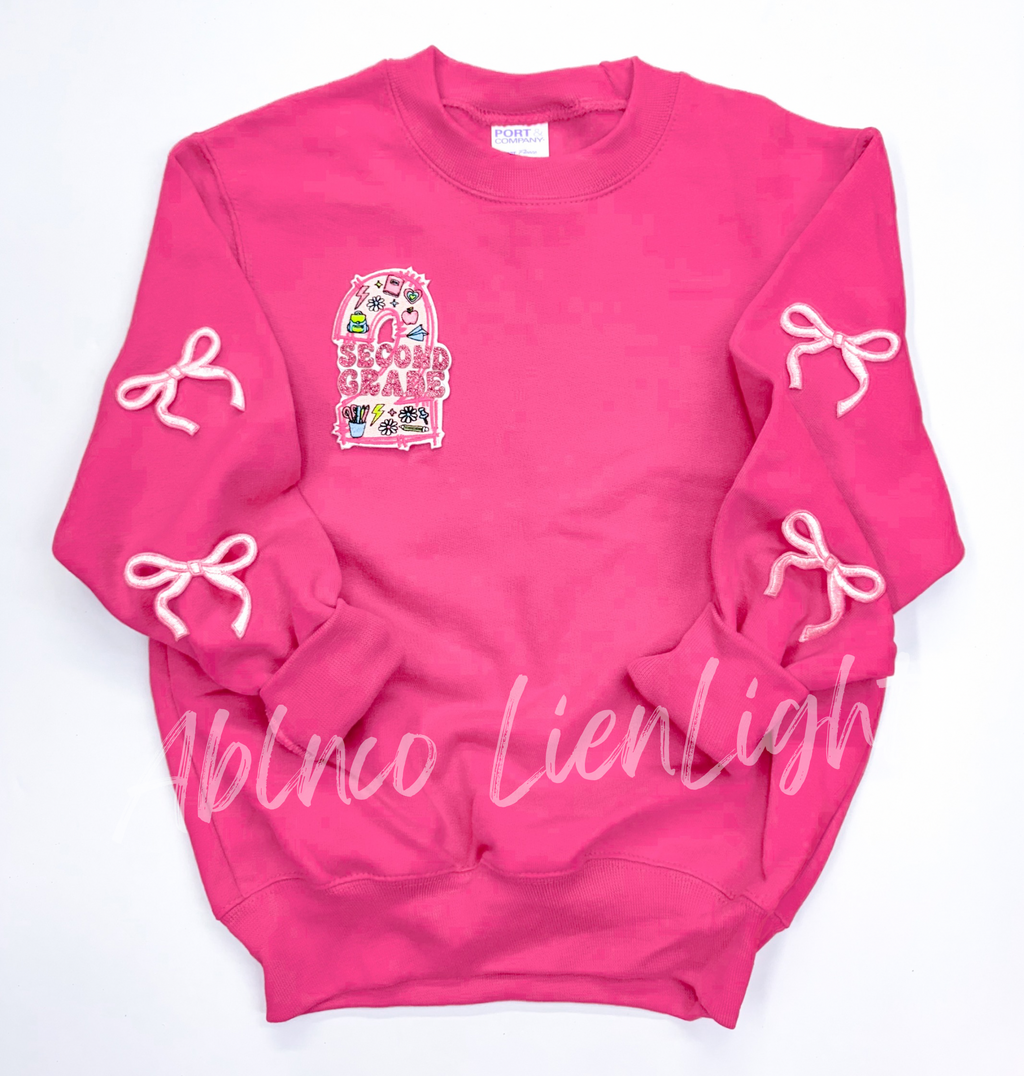 Second Grade School Teach Glitter Patch