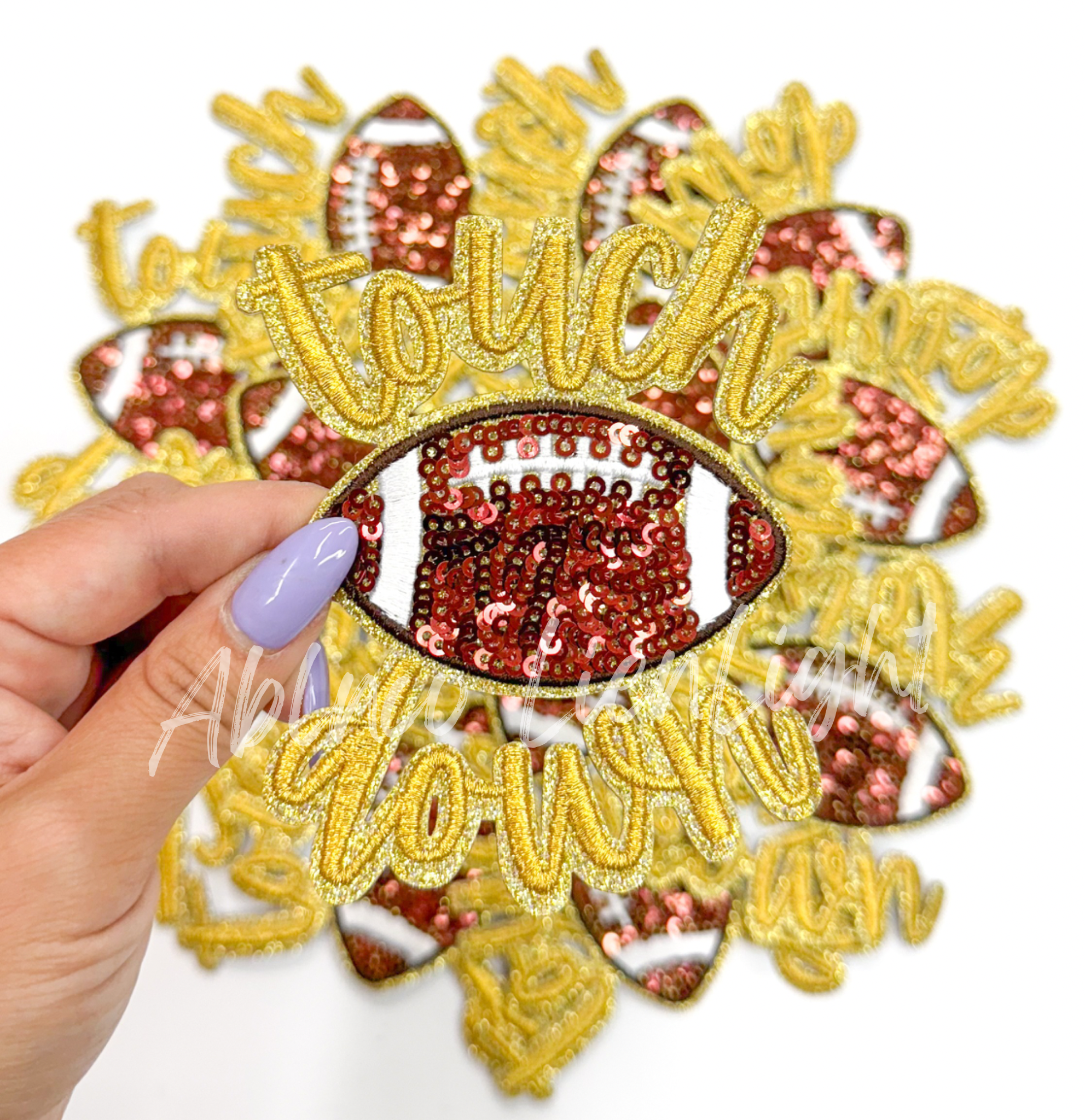 Gold Touchdown Glitter ADHESIVE STICKER Patch – ABLNco