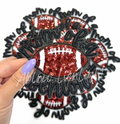 Black Football Mom of Senior STICKER Adhesive Embroidery Sequin Patch