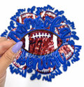 Royal Blue Football Mom of Senior STICKER Adhesive Embroidery Sequin Patch