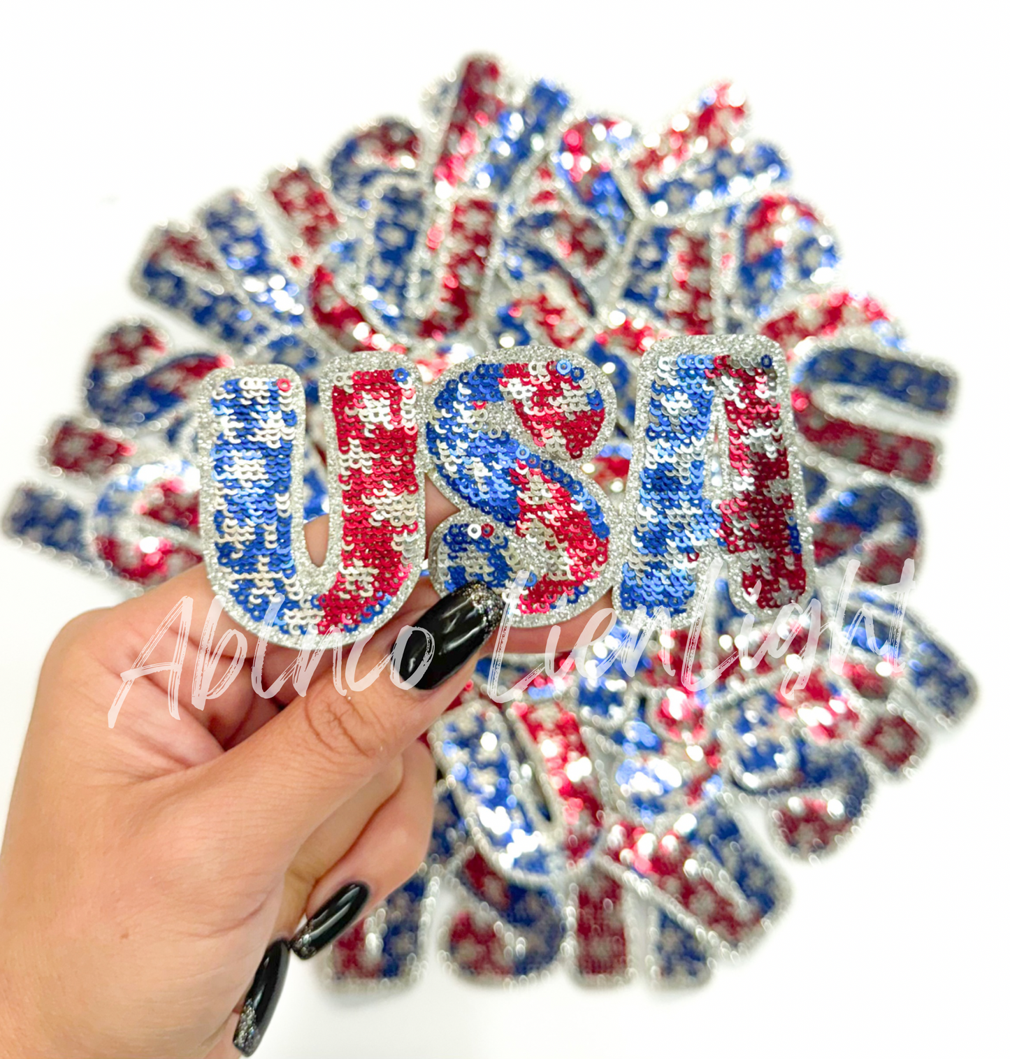 USA Sequin Embroidery Patch