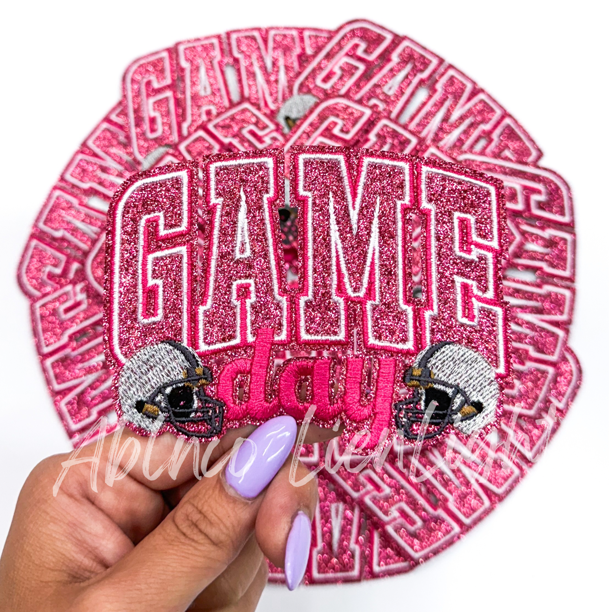 Hot Pink  Game Day Helmet Embroidery Patch
