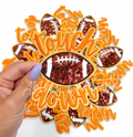 Orange Touchdown Glitter ADHESIVE STICKER Patch