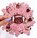 Pink Touchdown Glitter ADHESIVE STICKER Patch