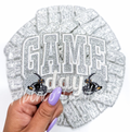 Silver Game Day Helmet Embroidery Patch