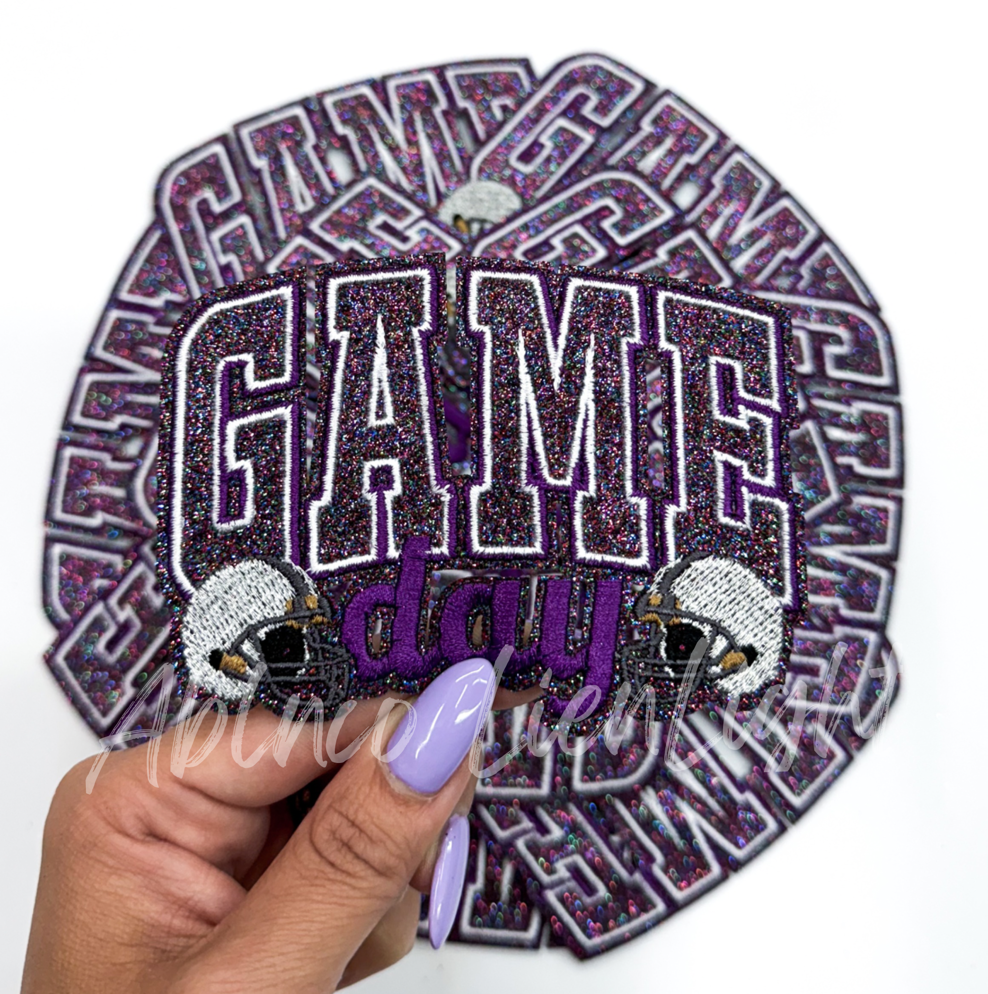 Purple Game Day Helmet Embroidery Patch
