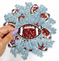 Light Blue Touchdown Glitter ADHESIVE STICKER Patch