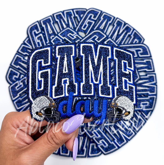 Royal Blue Game Day Helmet Embroidery Patch