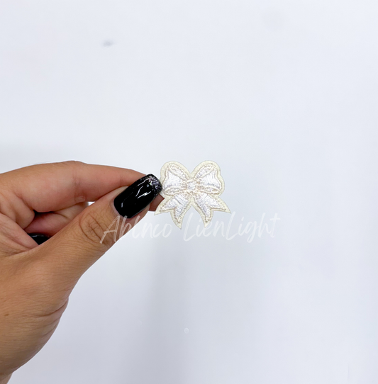 White Mini Bow Patch