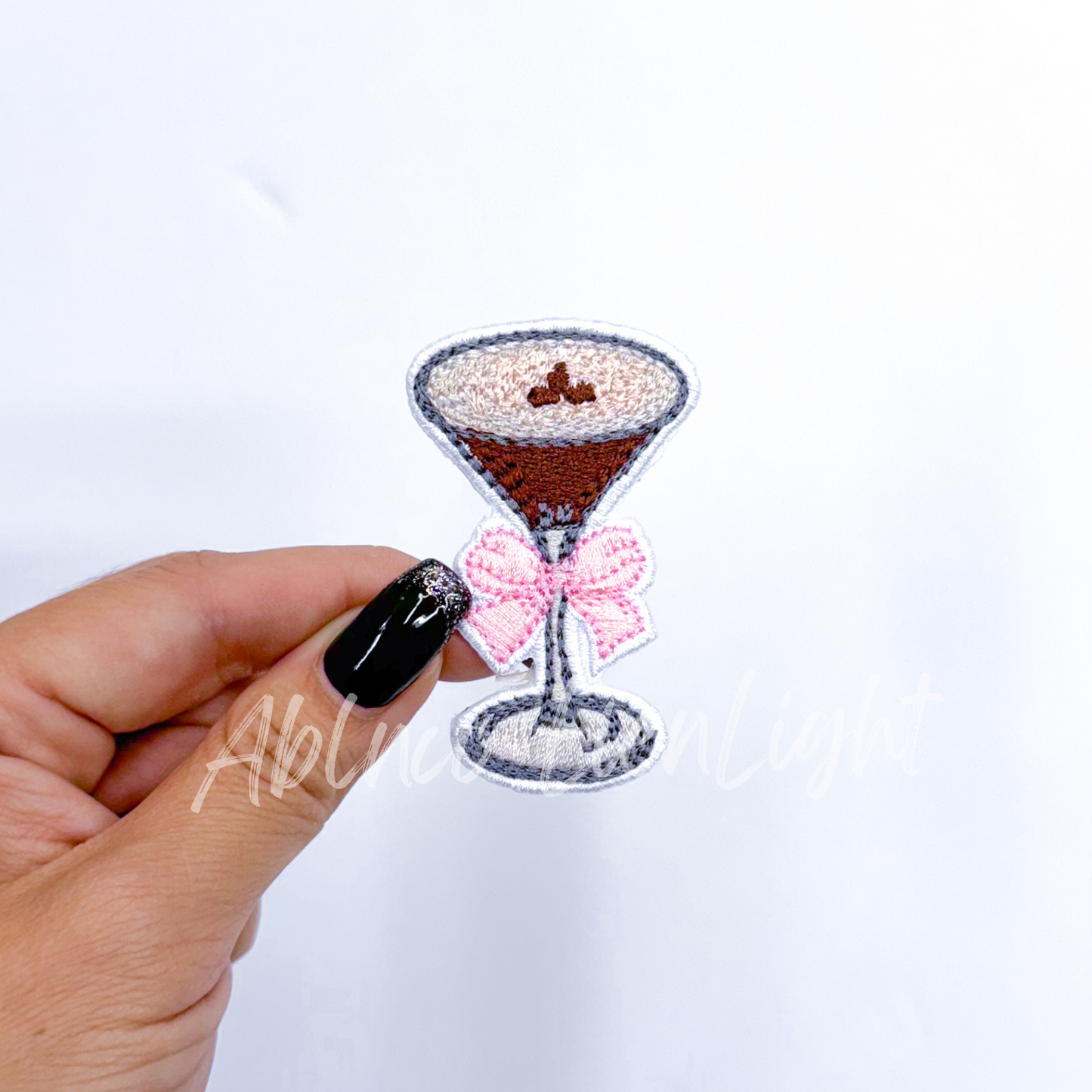 Espresso Martini Glass Embroidery Patch