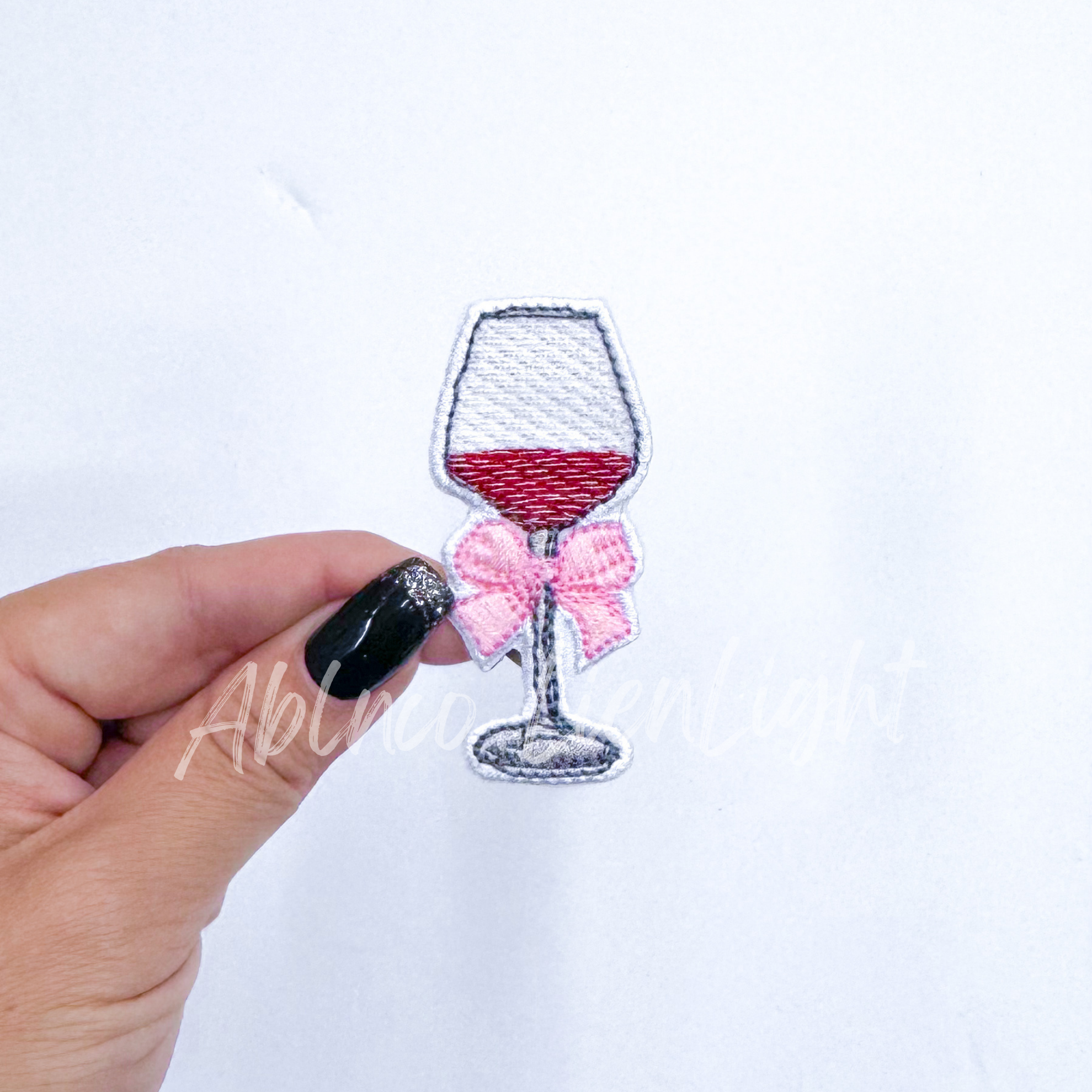 Wine Glass Embroidery Patch