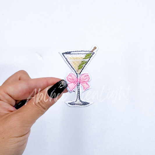 Martini Glass Embroidery Patch