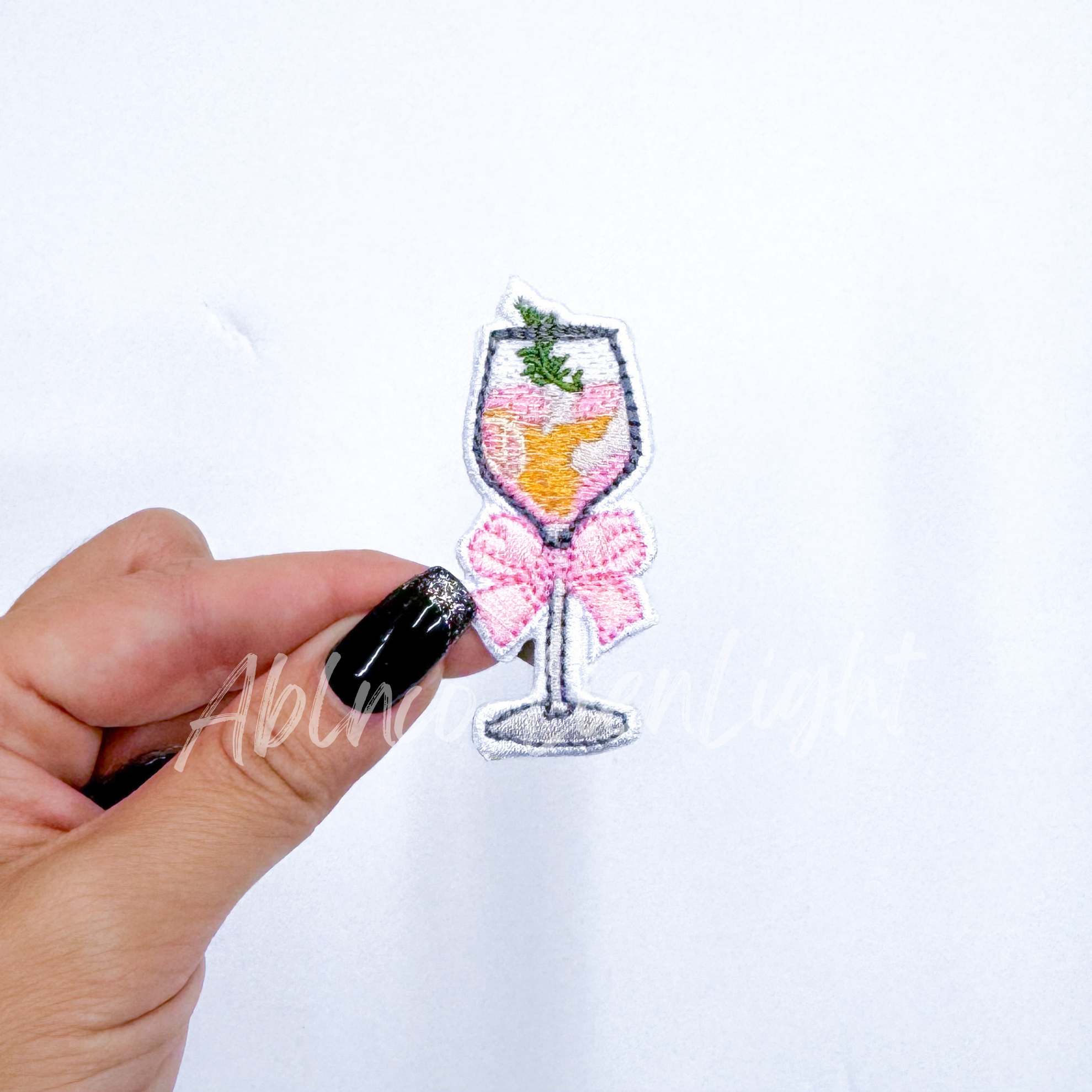 Wine Spritz Glass Embroidery Patch