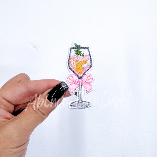 Wine Spritz Glass Embroidery Patch