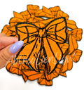 Basketball Bow Glitter Embroidery Patch - Small