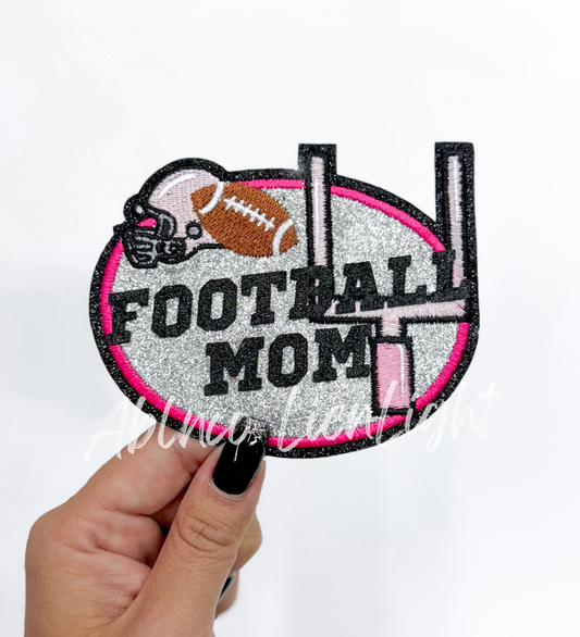 Football Mom Glitter Embroidery Patch©️