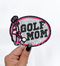 Golf Mom Glitter Embroidery Patch