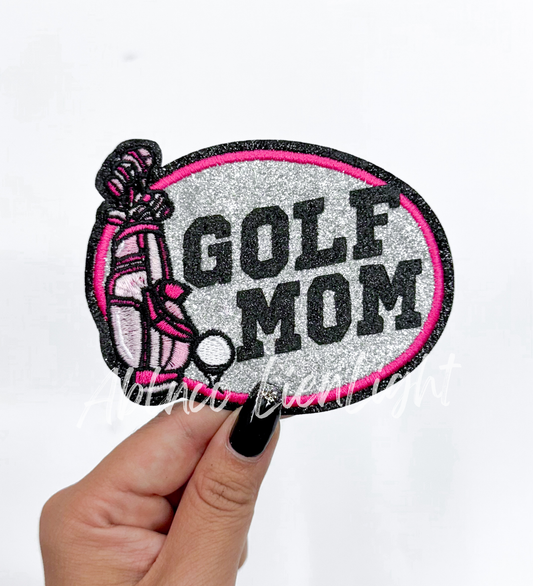 Golf Mom Glitter Embroidery Patch©️