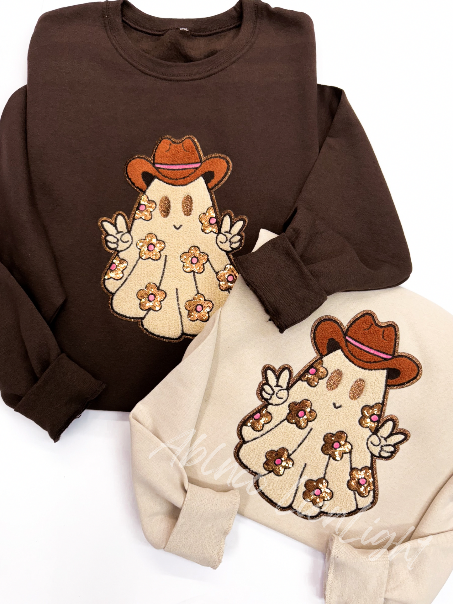 Cowboy Ghost Halloween Sequins & Chenille Embroidery Patch