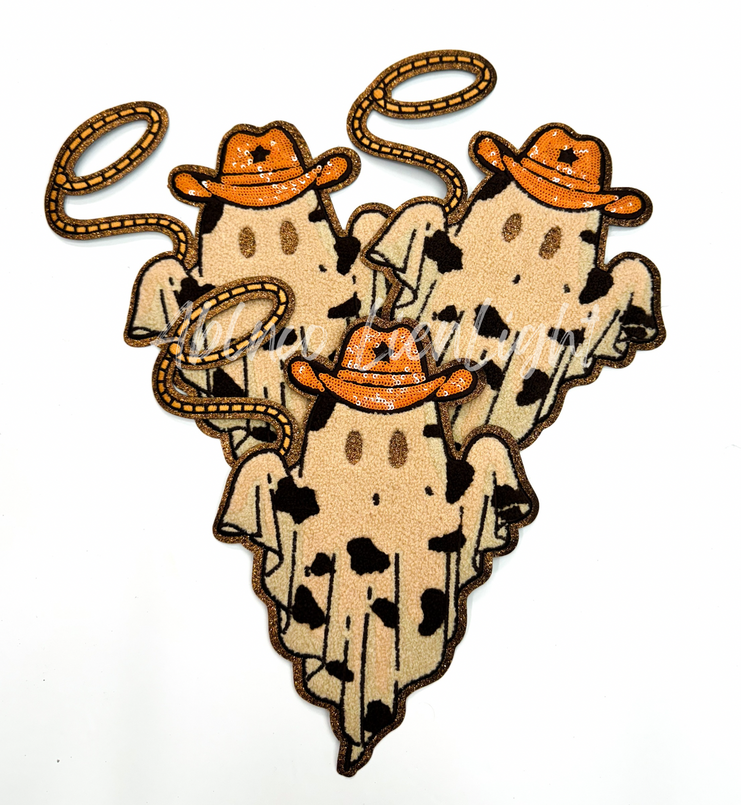 Cowboy Ghost Halloween Sequins & Chenille Embroidery Patch