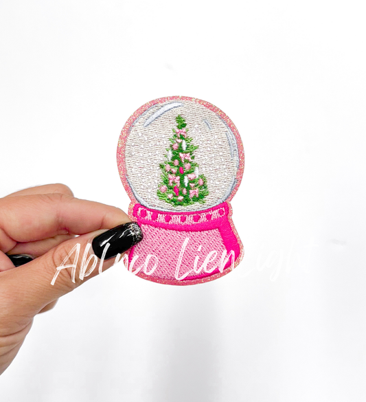 Snow Globe Christmas Glitter Embroidery Patch