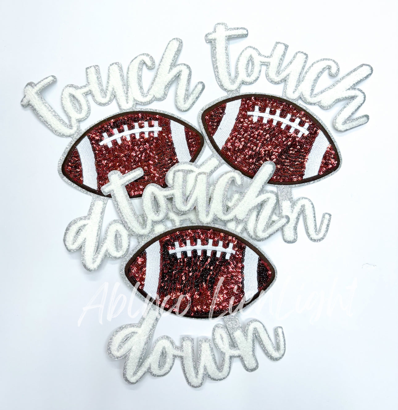 Touchdown Football Sequins & Chenille Embroidery Patch