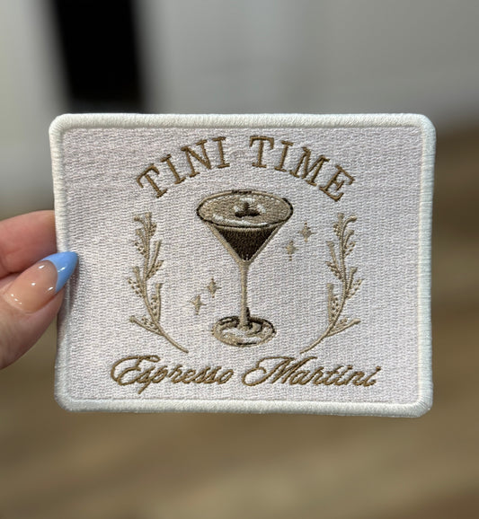 Tini Time Espresso Martini Embroidery Patch