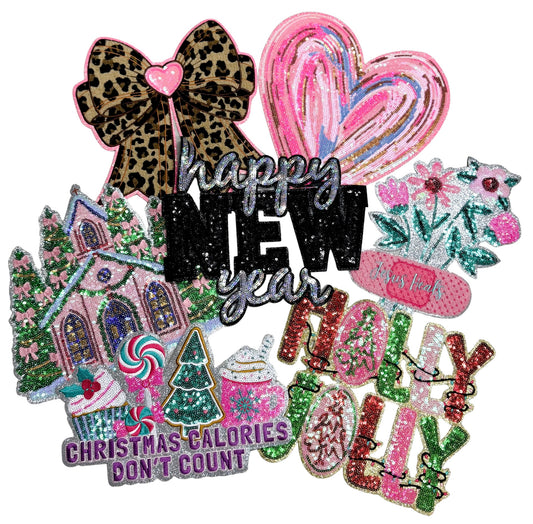 Holiday Bundle Sequins Iron on Patches