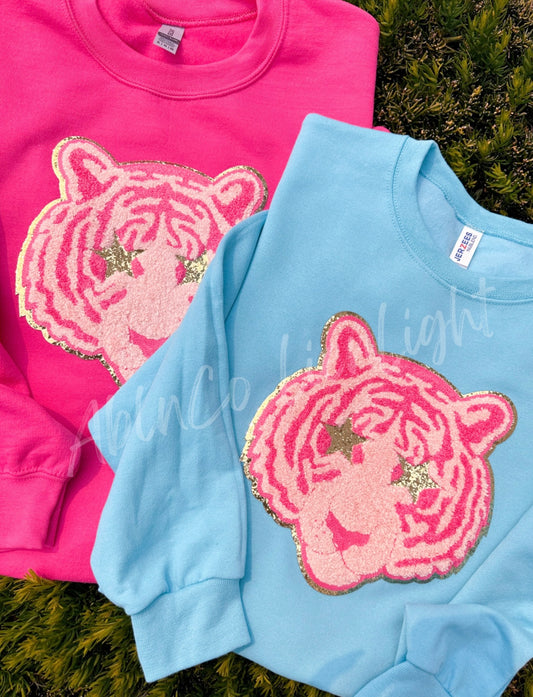 PREPPY PINK MASCOT™ Tiger Chenille Patch ONLY Sweatshirt