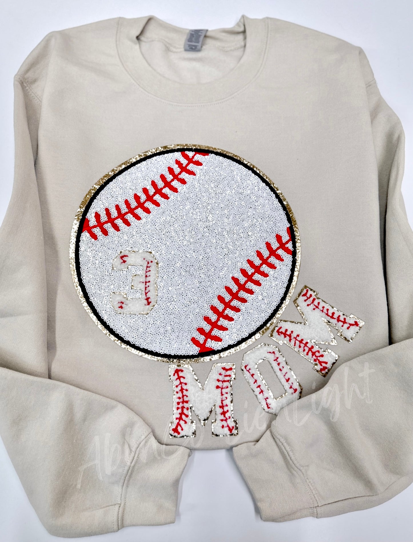 Baseball Sequin Ball Mom Customized Number Sweatshirt