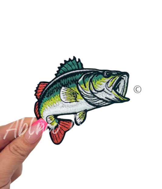 Bass Fish Fishing Hunting Embroidery Patch