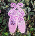 Pink Ballet Slipper Sequin Patch - Big