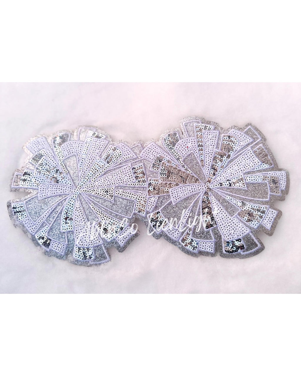 Cheer Pom Poms White Patch