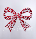 Hearts Big Bow Sequins Valentines Day Patch - Large