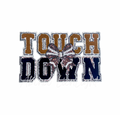Football Touchdown Bow Chenille Sequin Patch - Large