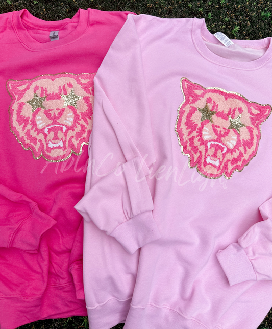 PREPPY PINK MASCOT™ Wildcat Chenille Patch ONLY Sweatshirt