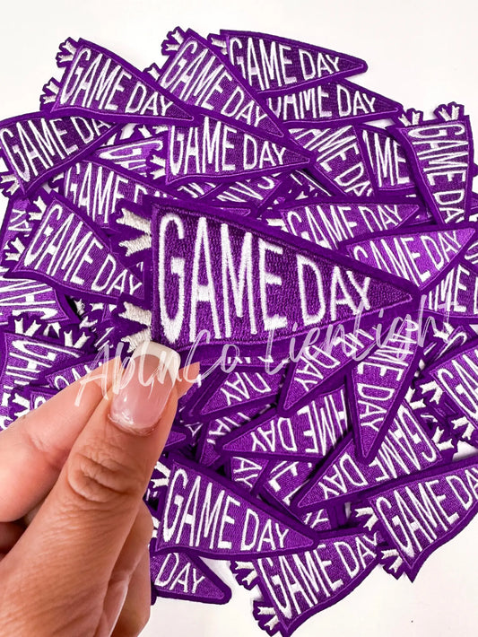 Purple Game Day Pennant Embroidery Hat Patch